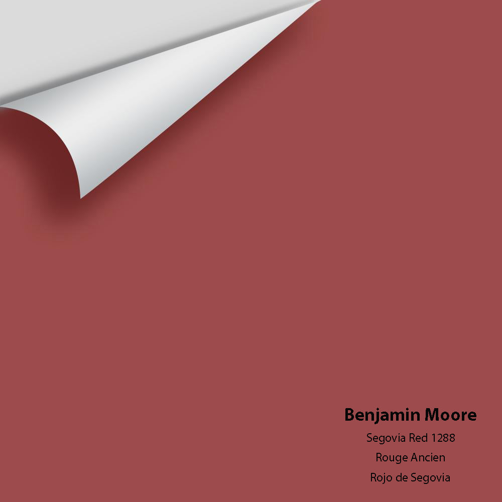 Digital color swatch of Benjamin Moore&#39;s Segovia Red 1288 Peel &amp; Stick Sample available at Anderson Paint in Michigan.