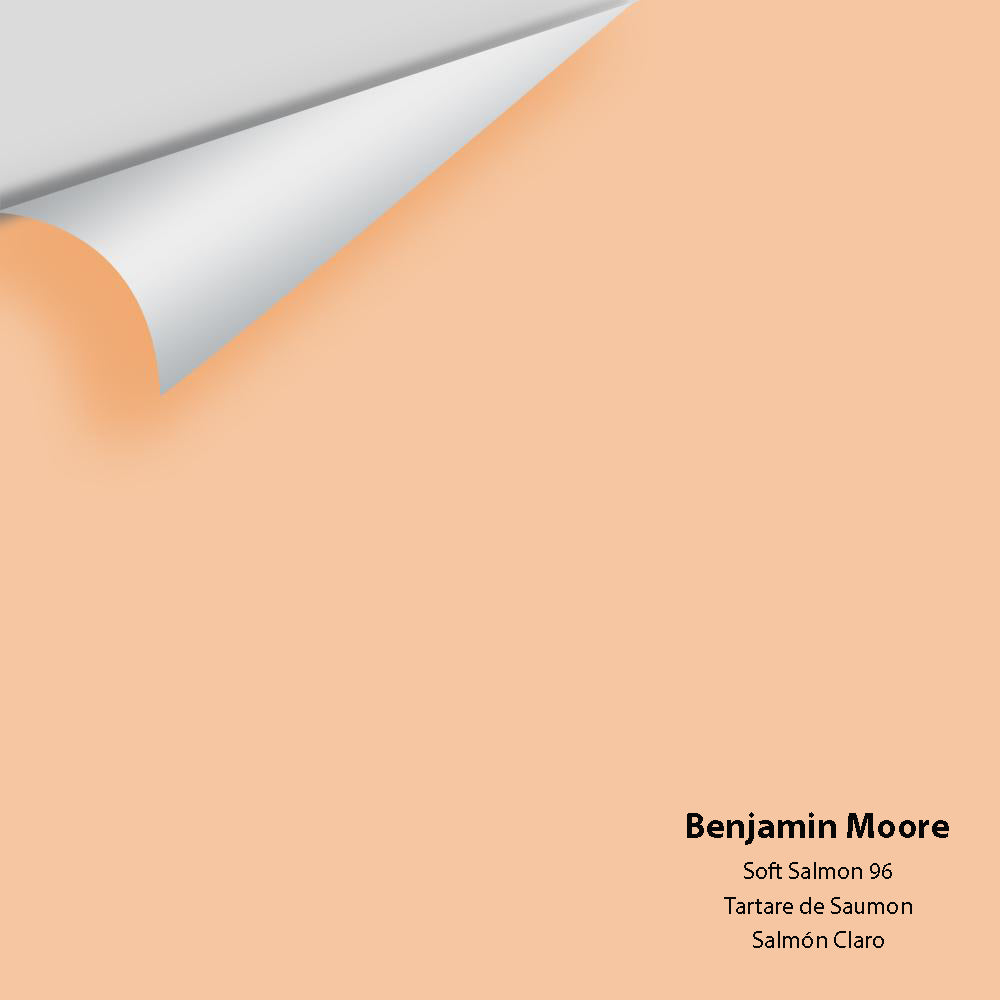 Digital color swatch of Benjamin Moore&#39;s Soft Salmon 96 Peel &amp; Stick Sample available at Anderson Paint in Michigan.