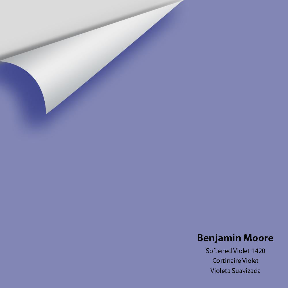 Digital color swatch of Benjamin Moore&#39;s Softened Violet 1420 Peel &amp; Stick Sample available at Anderson Paint in Michigan.