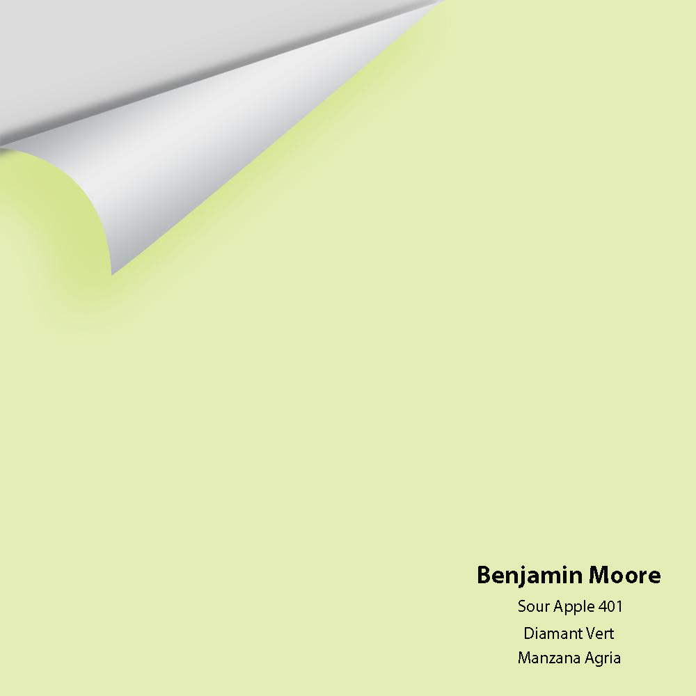 Digital color swatch of Benjamin Moore&#39;s Sour Apple 401 Peel &amp; Stick Sample available at Anderson Paint in Michigan.