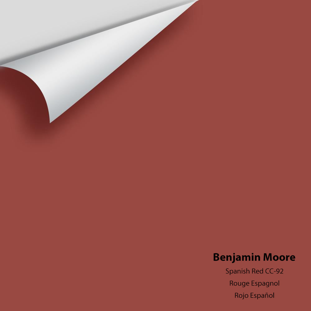 Digital color swatch of Benjamin Moore&#39;s Spanish Red 1301 Peel &amp; Stick Sample available at Anderson Paint in Michigan.