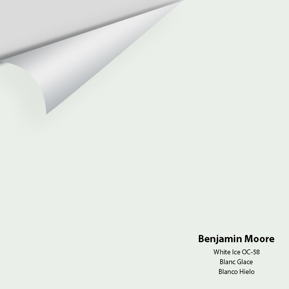 Digital color swatch of Benjamin Moore&#39;s White Ice OC-58 Peel &amp; Stick Sample available at Anderson Paint in Michigan.