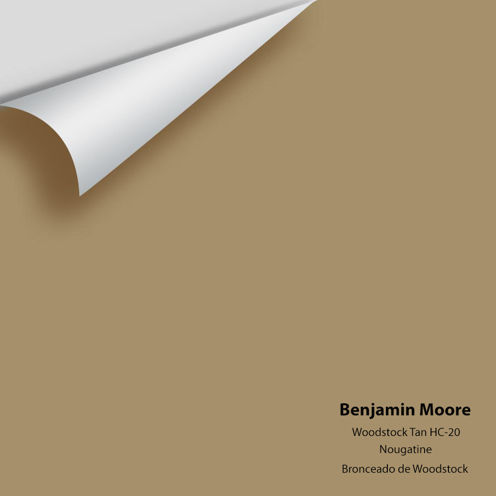 Digital color swatch of Benjamin Moore&#39;s Woodstock Tan HC-20 Peel &amp; Stick Sample available at Anderson Paint in Michigan.