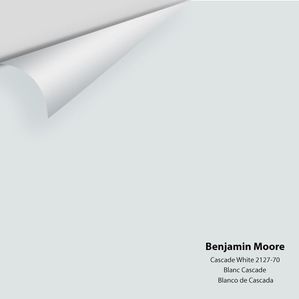 Digital color swatch of Benjamin Moore&#39;s Cascade White 2127-70 Peel &amp; Stick Sample available at Anderson Paint in Michigan.