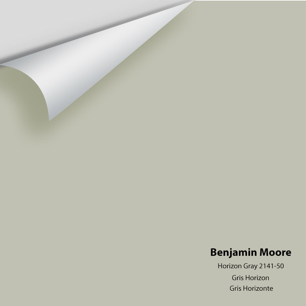 Digital color swatch of Benjamin Moore&#39;s Horizon Gray 2141-50 Peel &amp; Stick Sample available at Anderson Paint in Michigan.