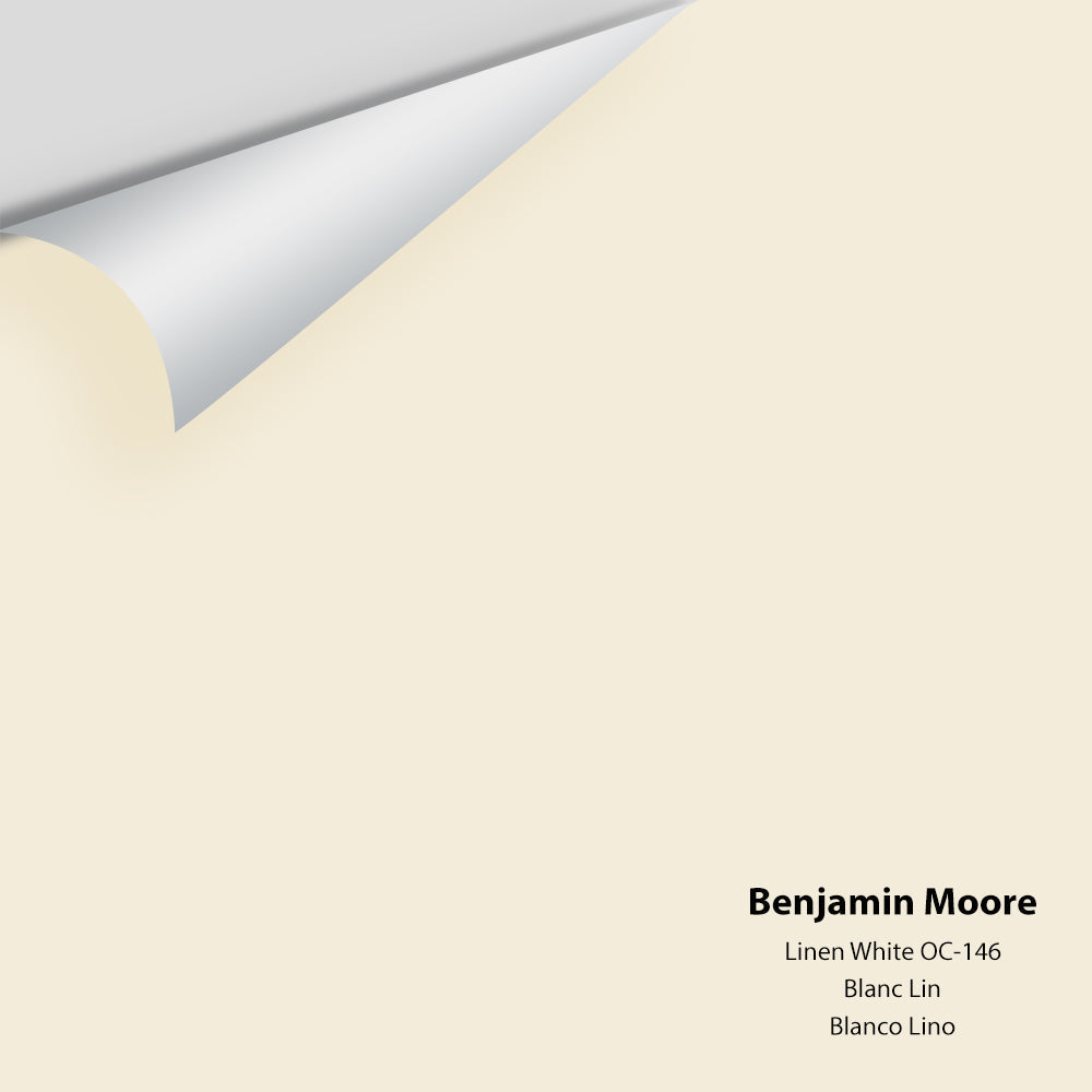 Digital color swatch of Benjamin Moore&#39;s Linen White OC-146 Peel &amp; Stick Sample available at Anderson Paint in Michigan.