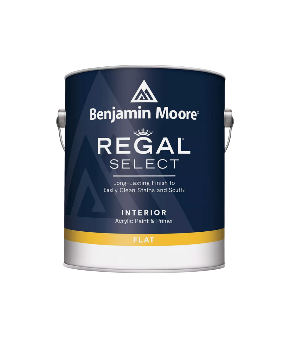 Benjamin Moore REGAL Select Interior Paint in Flat, available at Anderson Paint Company in Ann Arbor Michigan.