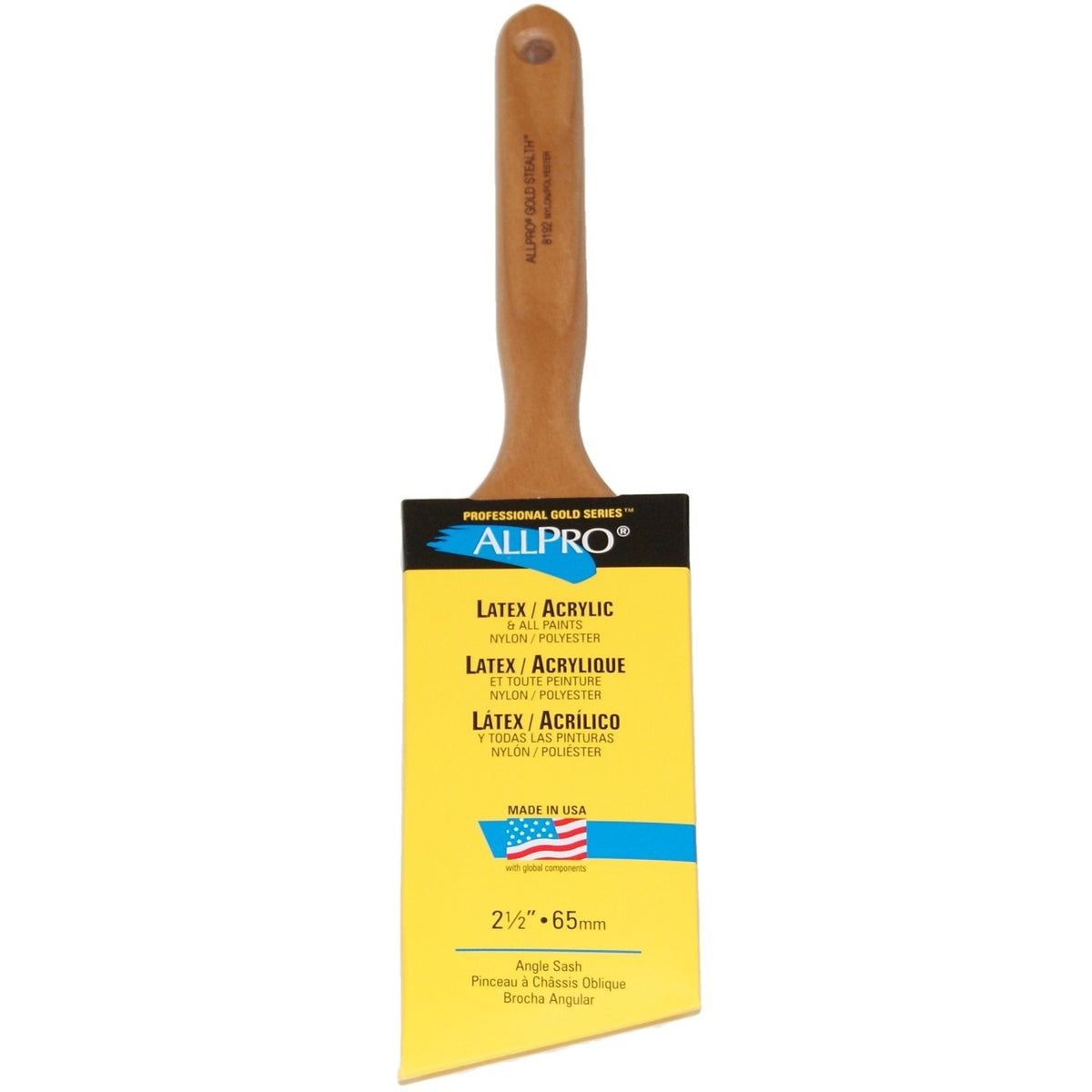 2.5&quot; ALLPRO Gold Stealth Paint Brush, available at Anderson Paint in Ann Arbor, MI.