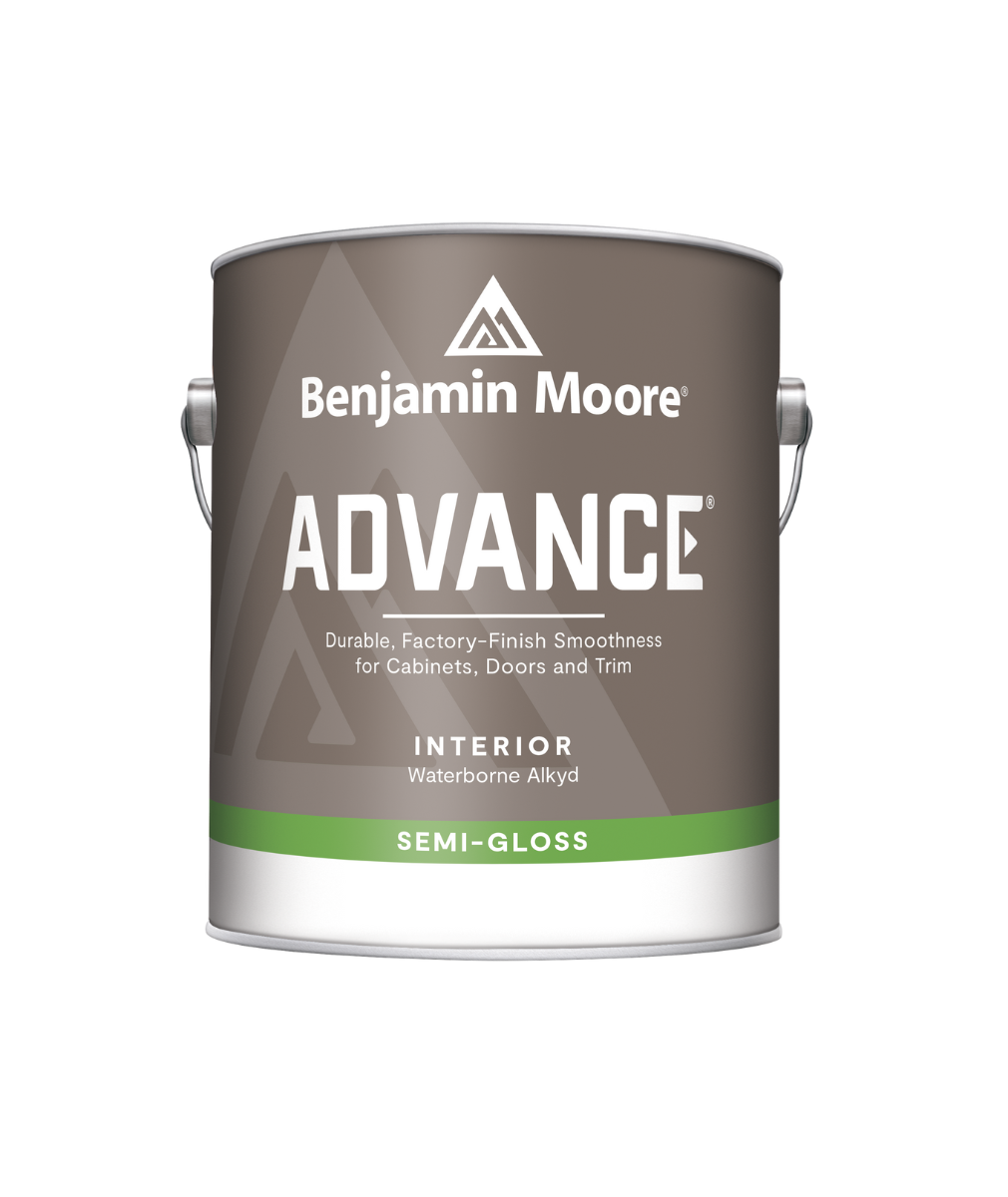 Benjamin Moore Advance Interior Semi-Gloss, available at Anderson Paint Company in Ann Arbor Michigan.