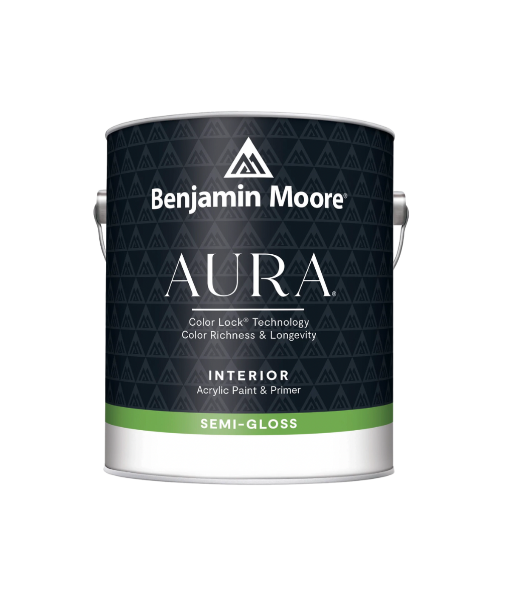 Benjamin Moore Aura Interior Paint Semi-Gloss, available at Anderson Paint Company in Ann Arbor Michigan.